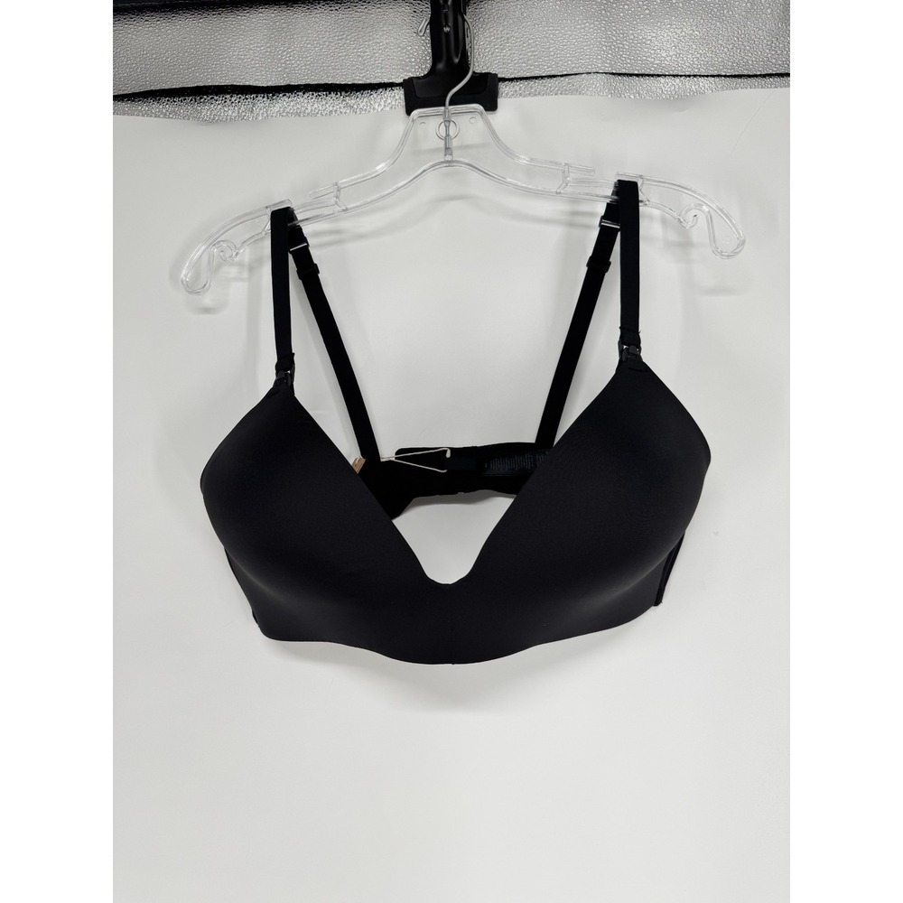 SKIMS Wireless Form Maternity Nursing Bra Womens Size 40C Onyx Black Padded